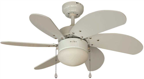 Royal Cove 6-blade Dual-mount Ceiling Fan With Light Kit, White, 30 In.