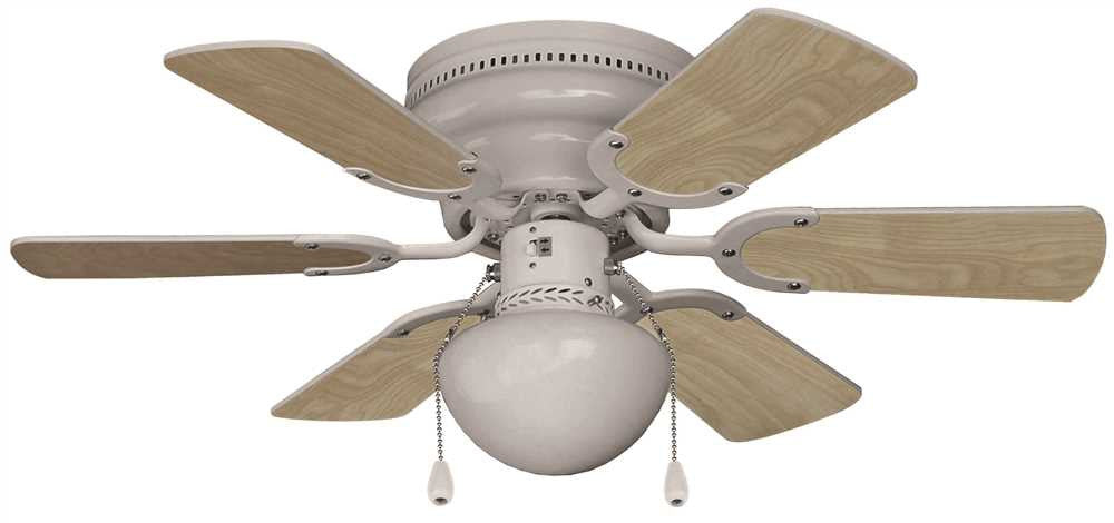 Royal Cove 6-blade Hugger Mount Ceiling Fan With Schoolhouse Fixture, White, 30 In.