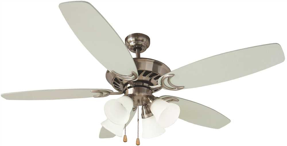 Bala&reg; 5-blade Dual-mount Ceiling Fan With Tulip Light, Brushed Chrome, 52 In.