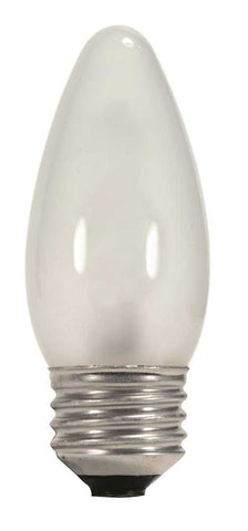 Satco Halogen Lamp, Torpedo Tip, 43 Watts, 120 Volts, Medium Base, White, Dimmable, 24 Per Box