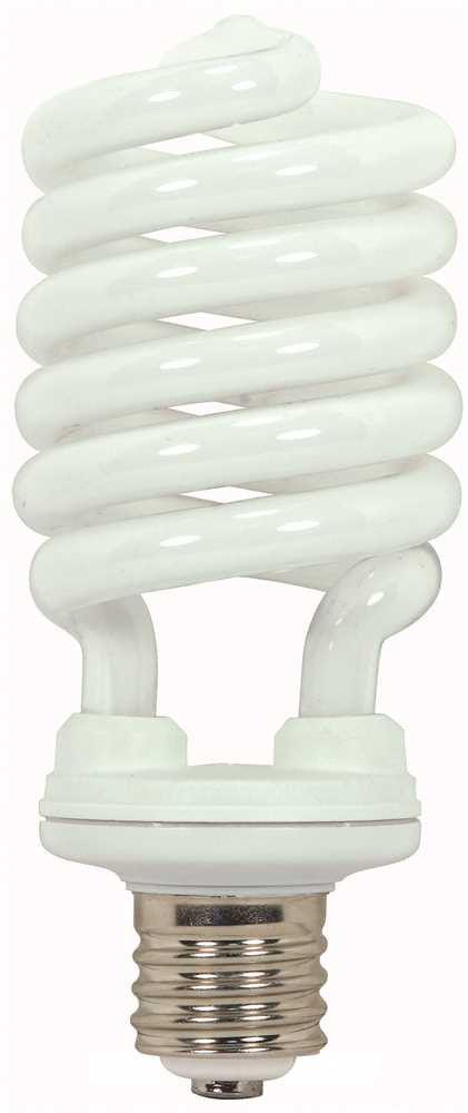 Satco Spiral Compact Fluorescent Lamp, 65 Watts, 6500k, 82 Cri, Mogul Base, 120 Volts,12 Per Box