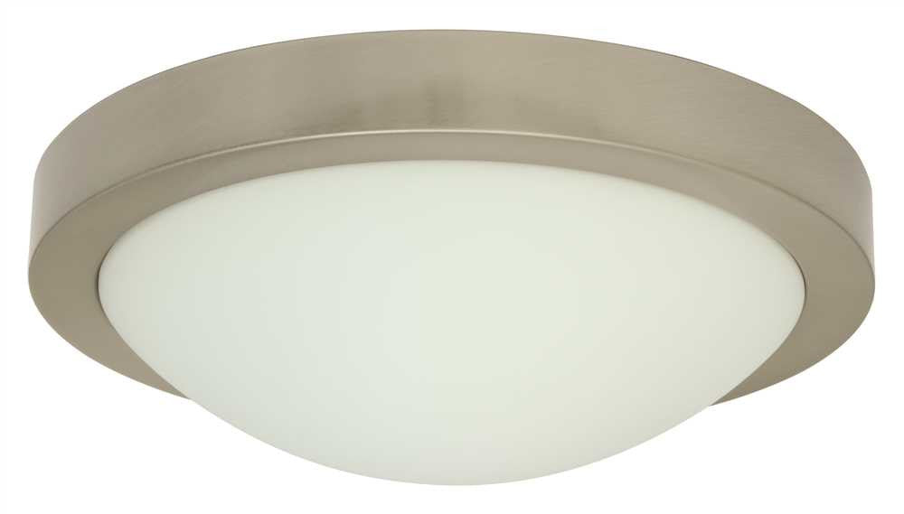 Monument&reg; Flush-mount Ceiling Fixture, Brushed Nickel, 11 X 3-3-4 In., 1 18-watt Gu24 Base Bulb Included