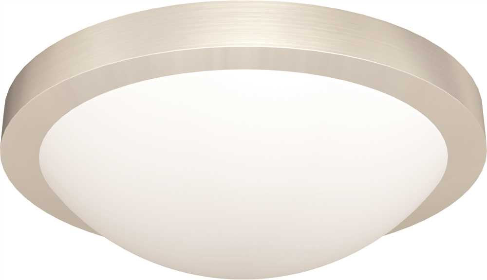 Monument&reg; Flush-mount Ceiling Fixture, Brushed Nickel, 15 X 4-1-2 In., 3 13-watt Gu24 Base Bulb Included