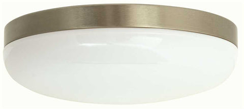 Monument&reg; Flush-mount Ceiling Fixture, Brushed Nickel, 11 X 3-1-2 In., 2 13-watt Gu24 Base Lamps Included