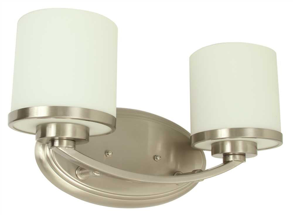 Monument&reg; 2-light Vanity Lighting, Brushed Nickel, 14 X 5-5-8 X 8 In., 2 100-watt E26 Base Bulb (not Included)