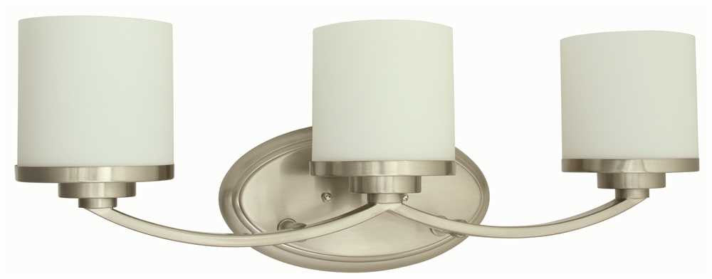 Monument&reg; 3-light Vanity Lighting, Brushed Nickel, 23 X 5-5-8 X 8-1-4 In., 3 100-watt E26 Base Bulb (not Included)