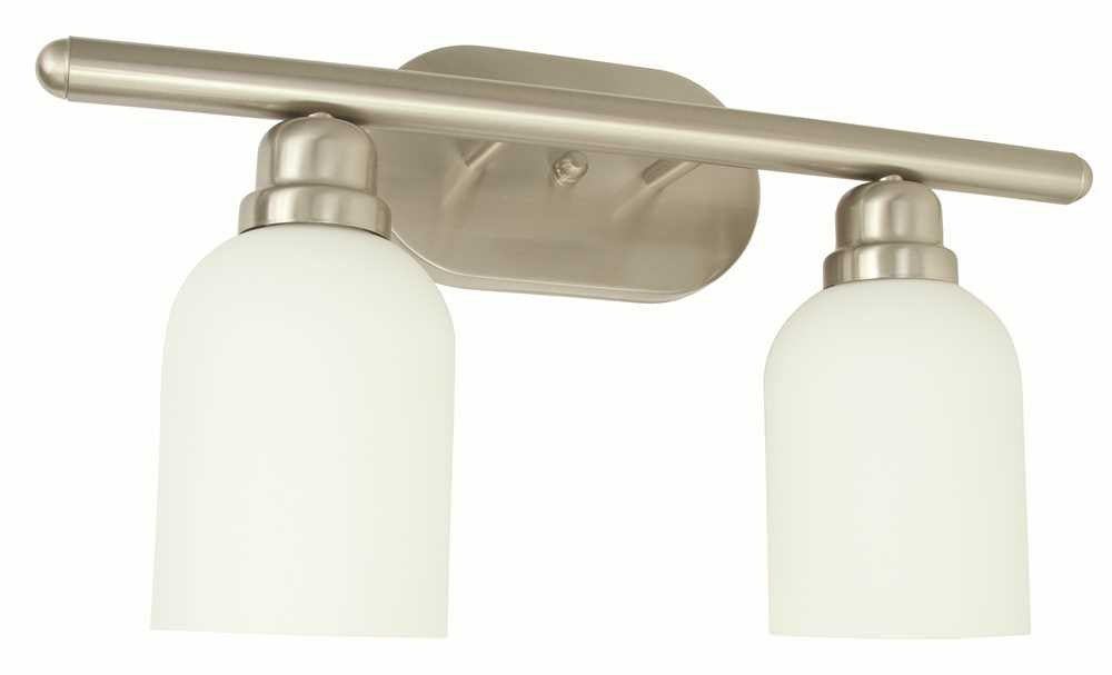 Monument&reg; 2-light Vanity Lighting, Brushed Nickel, 19 X 5-7-8 X 11 In., 2 60-watt E26 Base Bulb (not Included)