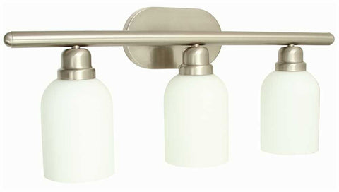 Monument&reg; 3-light Vanity Lighting, Brushed Nickel, 25-1-4 X 5-7-8 X 11 In., 3 60-watt E26 Base Bulb (not Included)