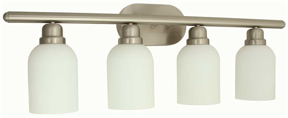 Monument&reg; 4-light Vanity Lighting, Brushed Nickel, 31 X 5-7-8 X 11 In., 4 60-watt E26 Base Bulb (not Included)