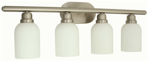 Monument&reg; 4-light Vanity Lighting, Brushed Nickel, 31 X 5-7-8 X 11 In., 4 60-watt E26 Base Bulb (not Included)