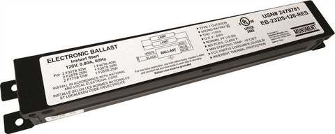 Monument&reg; 2-lamp Electronic Fluorescent Ballast, Instant Start, 120 Volts, 32 Watt