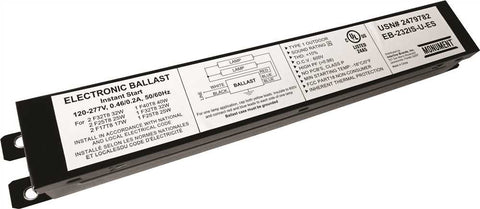 Monument&reg; 2-lamp Electronic Fluorescent Ballast, Instant Start, 120 - 277 Volts, 32 Watts