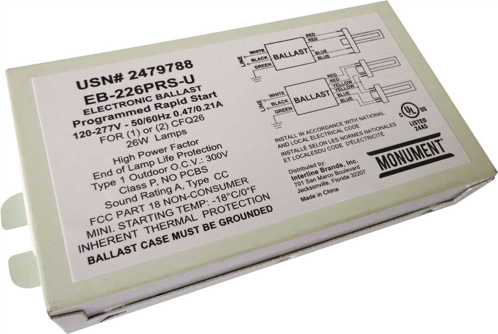 Monument&reg; 2-lamp Electronic Fluorescent Ballast, Programmed Rapid Start, 120 - 277 Volts, 26 Watts