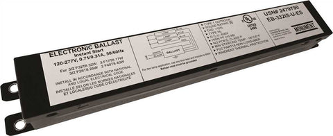 Monument&reg; 3-lamp Electronic Fluorescent Ballast, Instant Start, Energy Saving, 120 - 277 Volts, 32 Watts