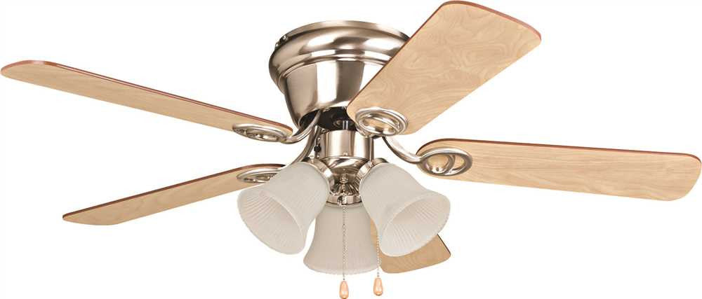 Ellington Wyman 42 In. Brushed Nickel Hugger-mount Ceiling Fan With 3 Tulip Light Kit*