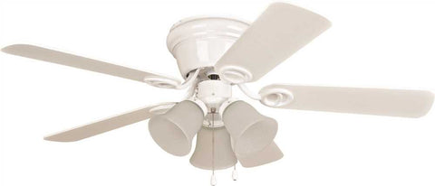 Ellington Wyman 42 In. White Hugger-mount Ceiling Fan With 3 Tulip Light Kit*