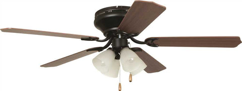 Ellington Brilliante 52 In. Oil Rubbed Bronze Hugger-mount Ceiling Fan With 4 Tulip Light Kit*