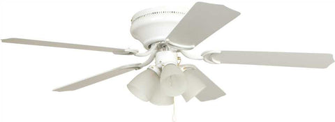 Ellington Brilliante 52 In. White Hugger-mount Ceiling Fan With 4 Tulip Light Kit*