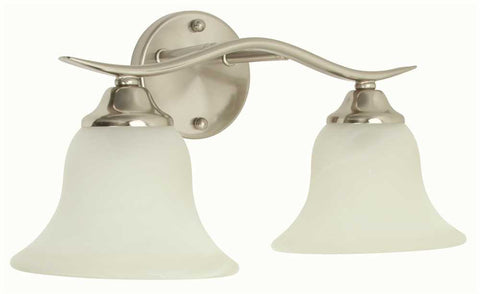 Monument&reg; Vanity Fixture, Brushed Nickel, 17 X 8-1-4 X 8-1-2 In., Uses (2) 100-watt Medium Base Lamps*