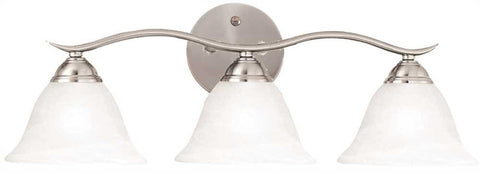 Monument&reg; Vanity Fixture, Brushed Nickel, 26-1-2 X 8-1-4 X 8-1-2 In., Uses (3) 100-watt Medium Base Lamps*