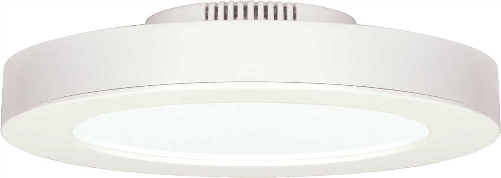 Satco&reg; Led Flush Mount Ceiling Fixture, White, 7 In., Uses (1) 13.5-watts Led Lamp