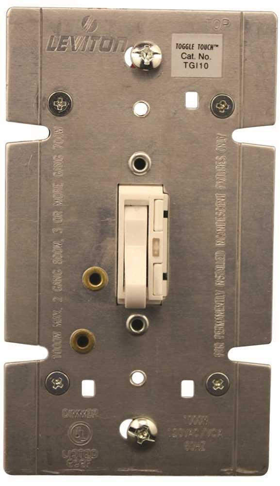 Leviton&reg; Toggletouch&trade; 1-pole And 3-way Preset Incandescent Toggle Dimmer, Ivory, 120 Volts, 1000 Watts