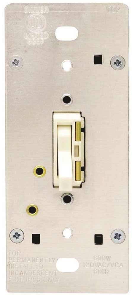 Leviton&reg; Toggletouch&trade; 1-pole And 3-way Preset Incandescent Toggle Dimmer, Ivory, 120 Volts, 600 Watts