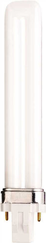 Satco&reg; Pl Type Compact Fluorescent Lamp, T4, Dual Tube, 13 Watts, 2700k, 82 Cri, Gx23 Base