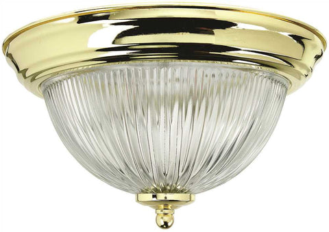 Monument&reg; Halophane Dome Ceiling Fixture, Polished Brass, 13-1-2 In., Uses 2 60-watt Incandescent Medium Base Lamps*