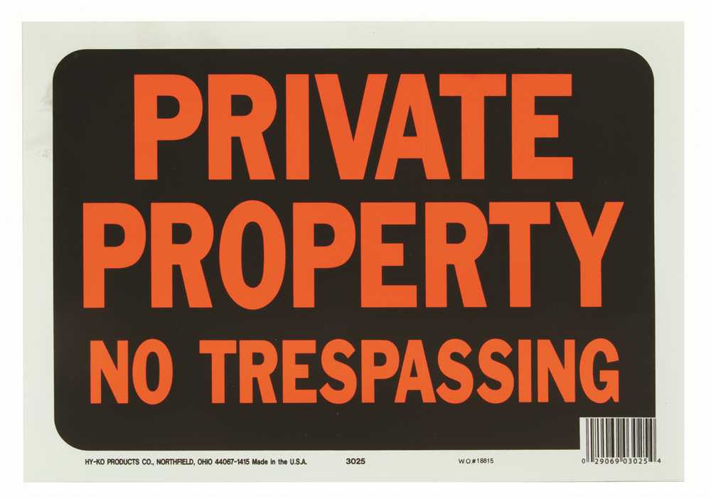 Private Property-no Trespassing Plastic Sign, 10 Per Pack