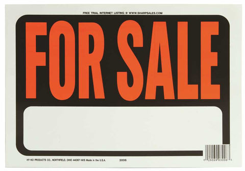 For Sale Plastic Sign, 10 Per Pack