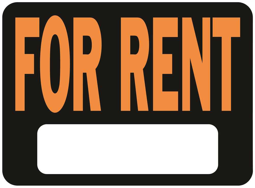 For Rent Sign Plastic 9 In. X 12 In., Orange On Black, 10 Per Pack