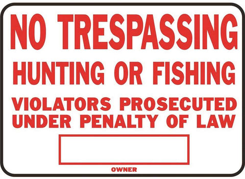 Legal No Trespassing Sign, 12 Per Pack