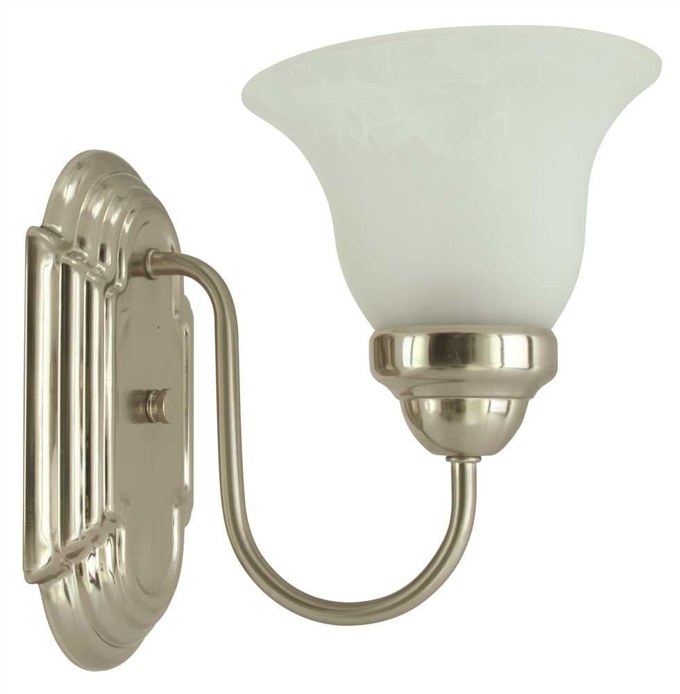 Monument&reg; 1-light Wall Fixture, Brushed Nickel, 6 In., Uses 1 100-watt Medium-base Lamp