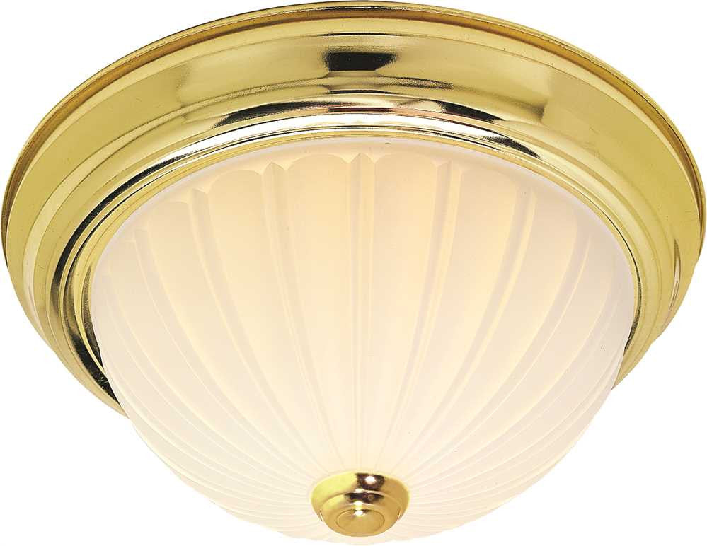 Monument&reg; Flush Mount Dome Ceiling Fixture, Polished Brass, 13 In., 2 13-watt Gu24 Lamps Included