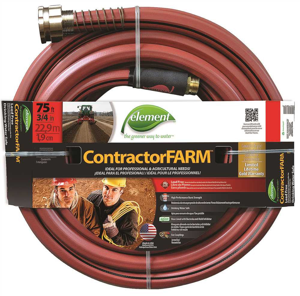 Swan&reg; Element&trade; Contractor Farm Hose, 3-4 In. X 75 Ft. Brick