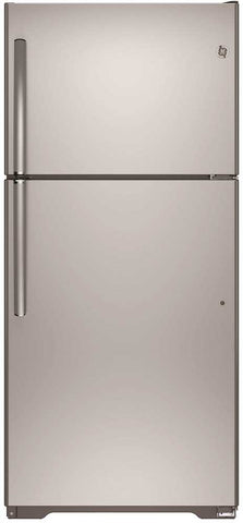 Ge&reg; 18.2 Cu. Ft. Top Freezer Refrigerator, Stainless Steel, Reversible Door Swing