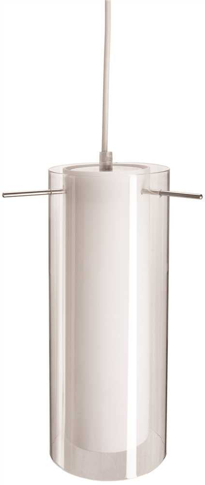 Monument&reg; Pendant Fixture With White And Clear Glass, Brushed Nickel, 11-1-2 X 4-3-4 In., 1 13-watt Gu24 Lamp Included