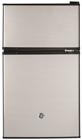 Ge&reg; 3.1 Cu. Ft. Top-freezer Compact Refrigerator, Cleansteel&trade;, Reversible Door