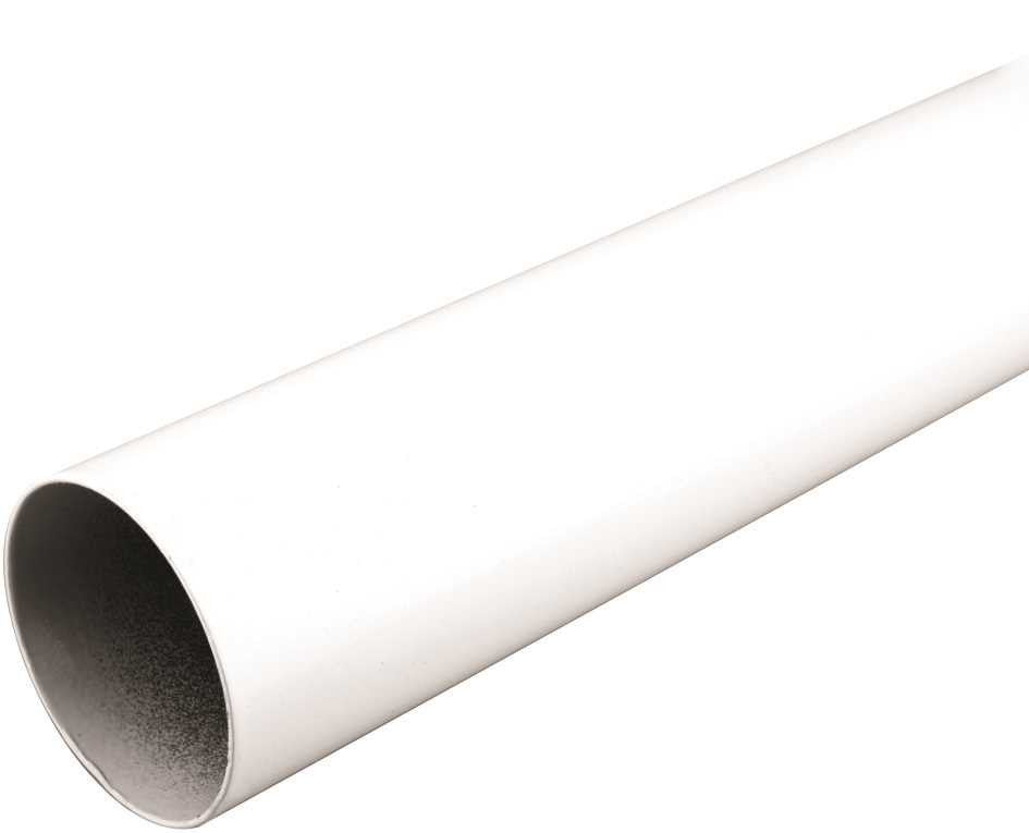 Fast Mount&reg; Closet Pro Tube, Steel, White, 1-1-4 In Dia., 8 Ft.