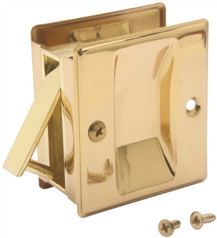 Fast Mount&reg; Pocket Door Passage Pull, 1-3-8 In. -1-3-4 In., Brass