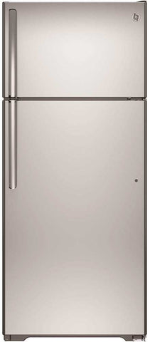 Ge&reg; 17.5 Cu. Ft. Top Freezer Refrigerator, Stainless Steel, Reversible Door Swing