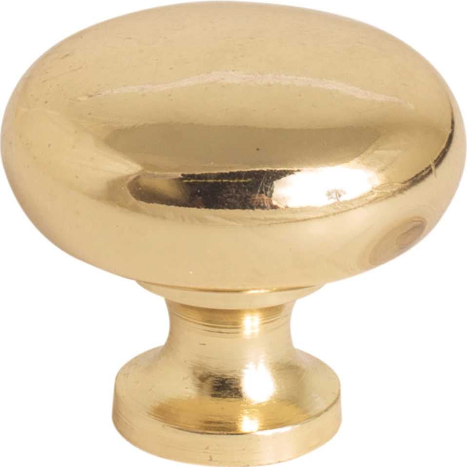 Anvil Mark&reg; Cabinet Knob, 1-1-4 In., Polished Brass, 5 Per Pack