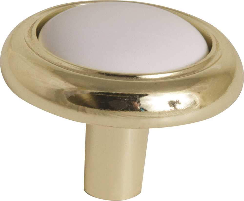 Anvil Mark&reg; Cabinet Knob, 1-1-4 In., White-polished Brass, 5 Per Pack