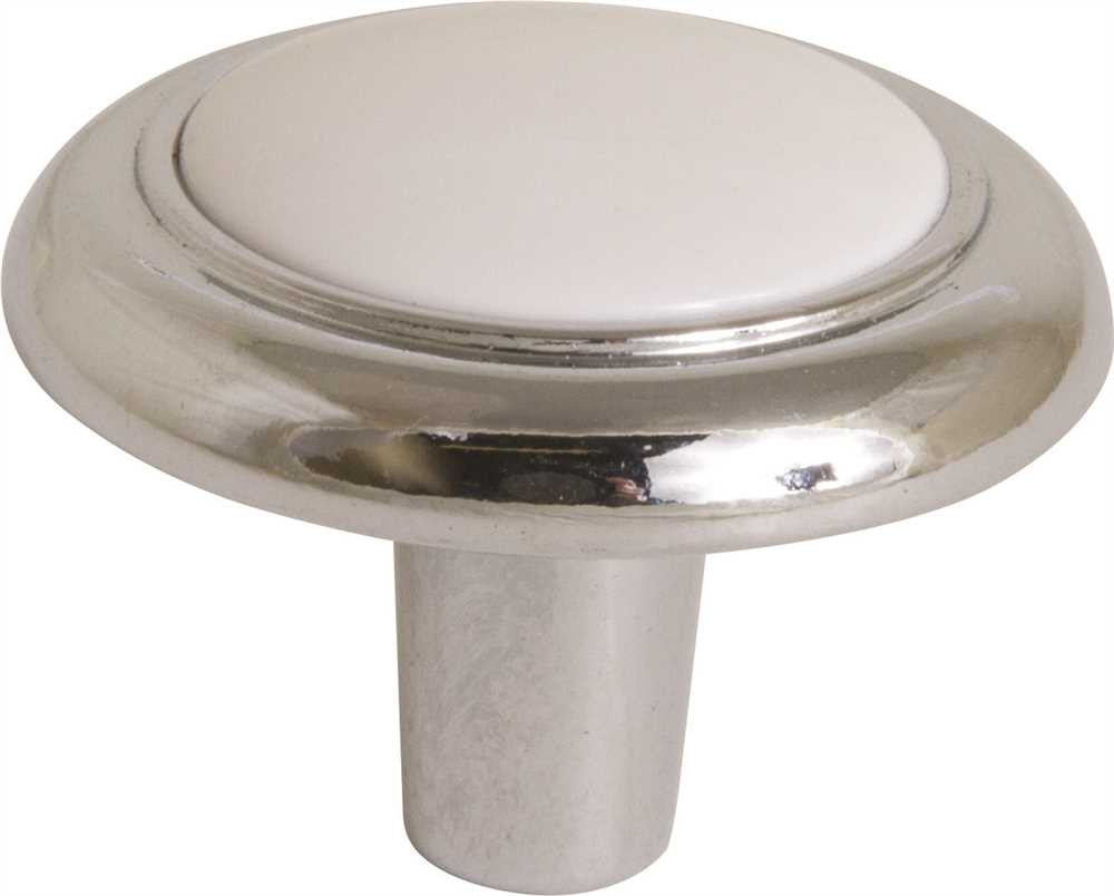 Anvil Mark&reg; Cabinet Knob, 1-1-4 In., White-polished Chrome, 5 Per Pack