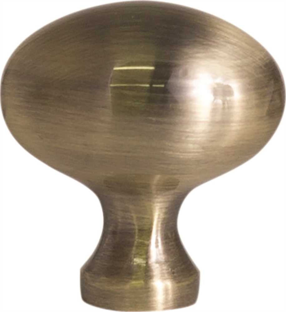 Anvil Mark&reg; Cabinet Knob, 1-3-4 In., Antique Brass, 5 Per Pack