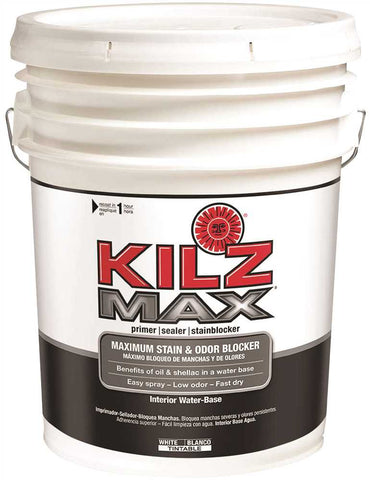 Kilz&reg; Max Water-based Primer, Interior, White, 5 Gallon