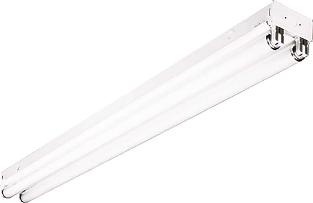 Columbia Lighting&reg; Fluorescent Straight-sided Utility Channel Fixture, 8 Ft., Uses 2 4 Ft. T8 Lamps, Instant Start