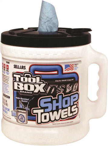 Toolbox Z400 Big Grip Bucket Blue Shop Towels, 10 In. X 12 In., 200 Sheets Per Bucket, 2 Buckets Per Case, 400 Sheets