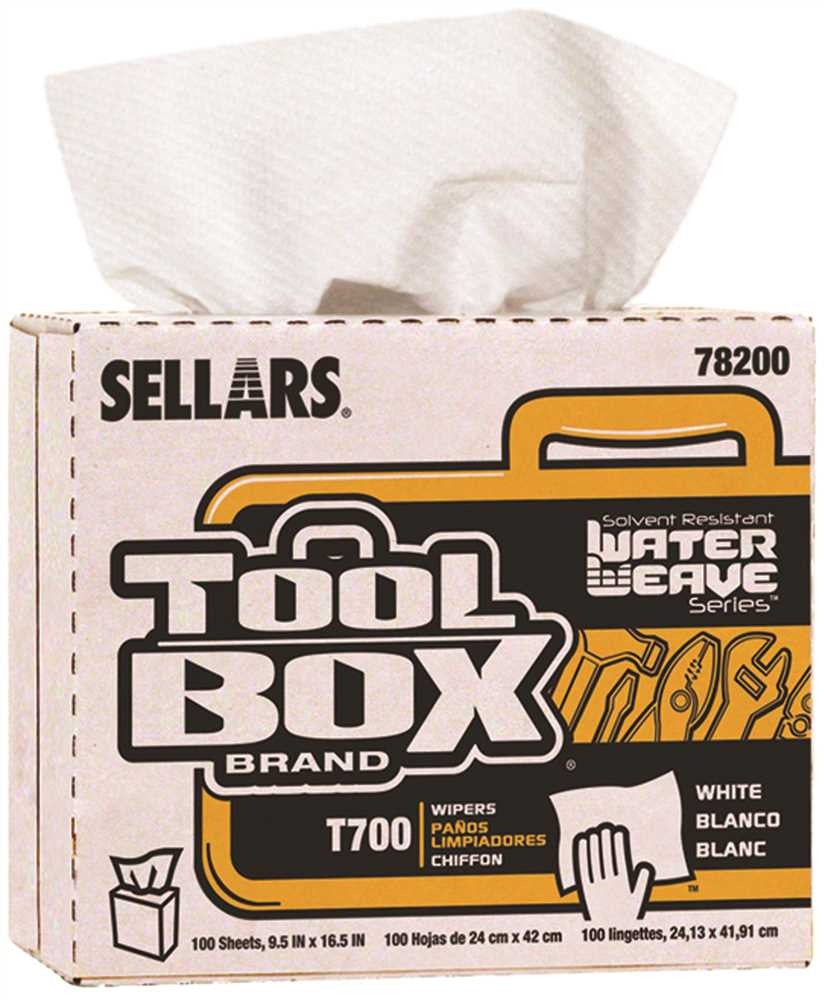 Toolbox T700 Waterweave Pop Up Wipers, White, 9.5 In. X 16.5 In., 100 Sheets Per Box, 8 Boxes Per Case, 800 Sheets